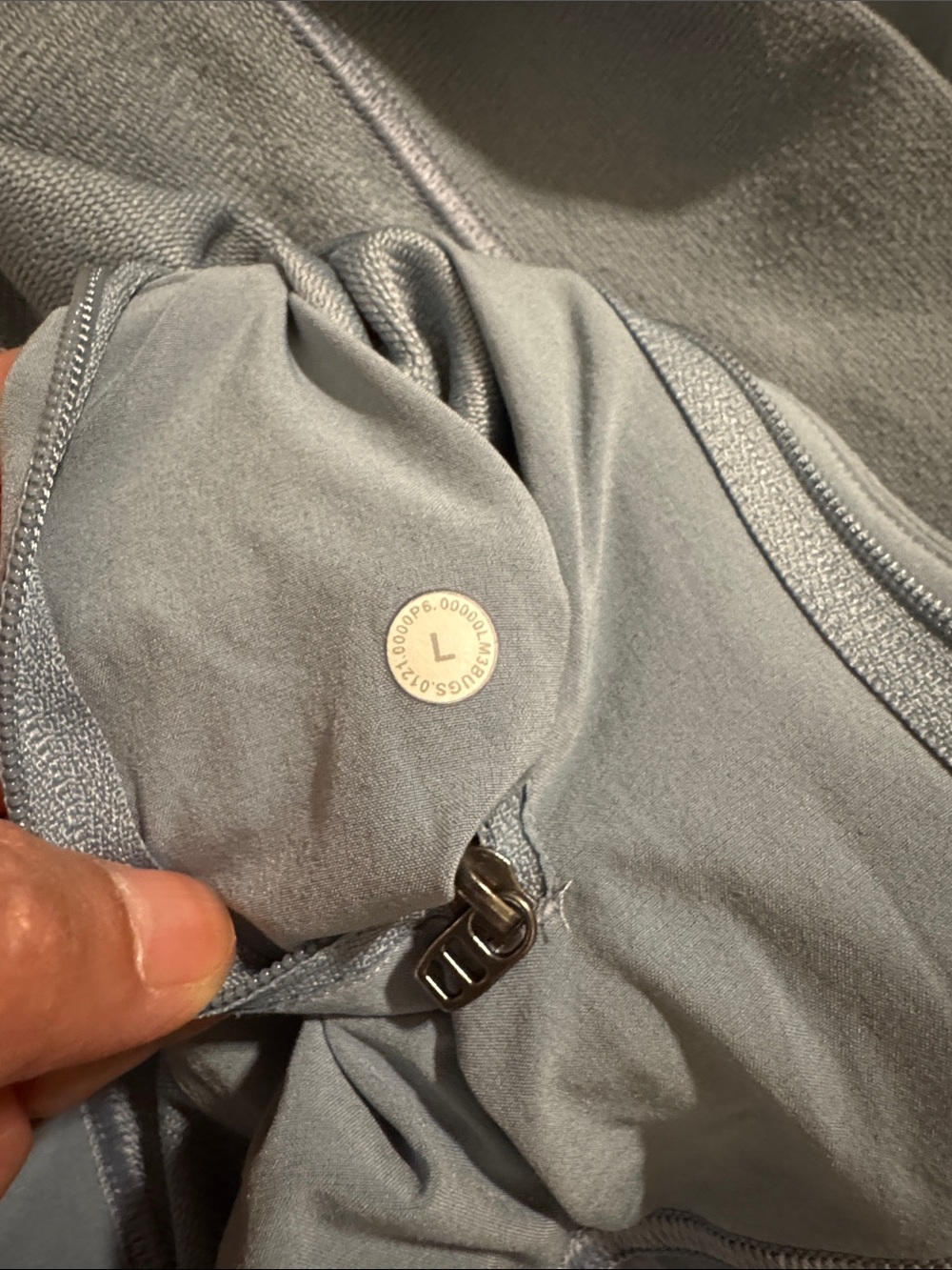 Lululemon City Sweat Crew Pullover Chambray Blue Size Zipper Athleisure-Large - Picture 9 of 10